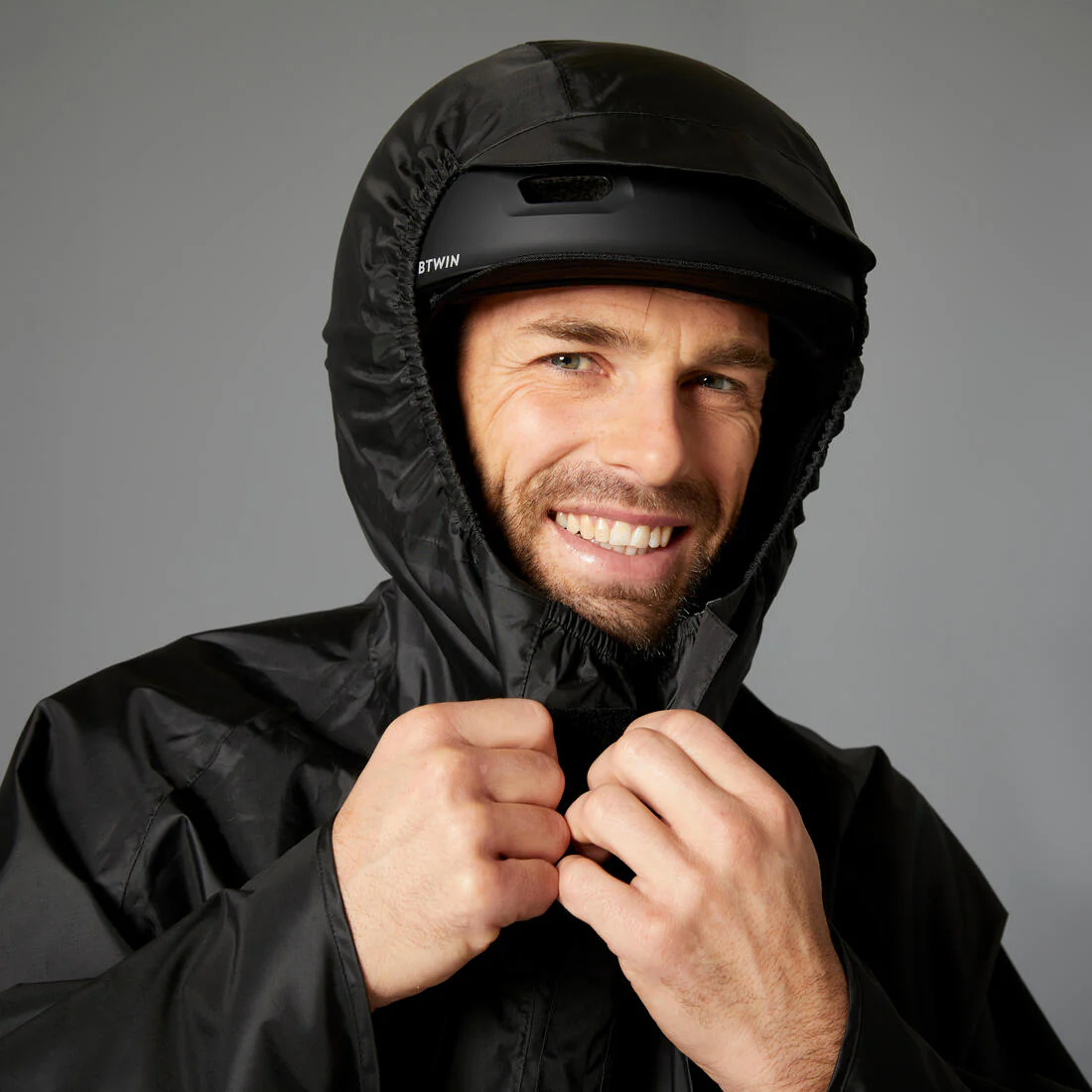 Poncho de lluvia para bici urbana negro 100 - Image 4