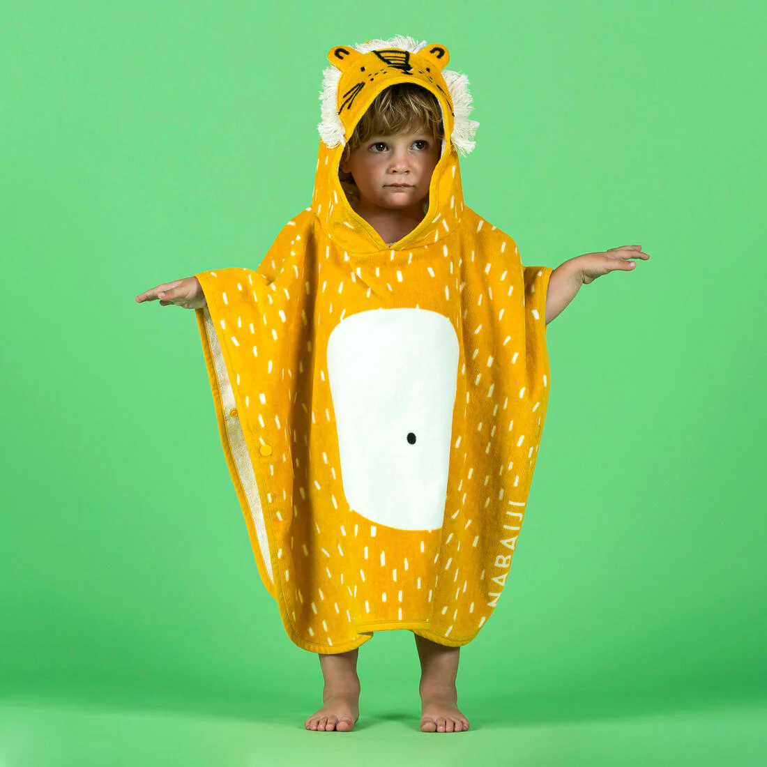 Poncho de natación de algodón de león para bebé - Image 2