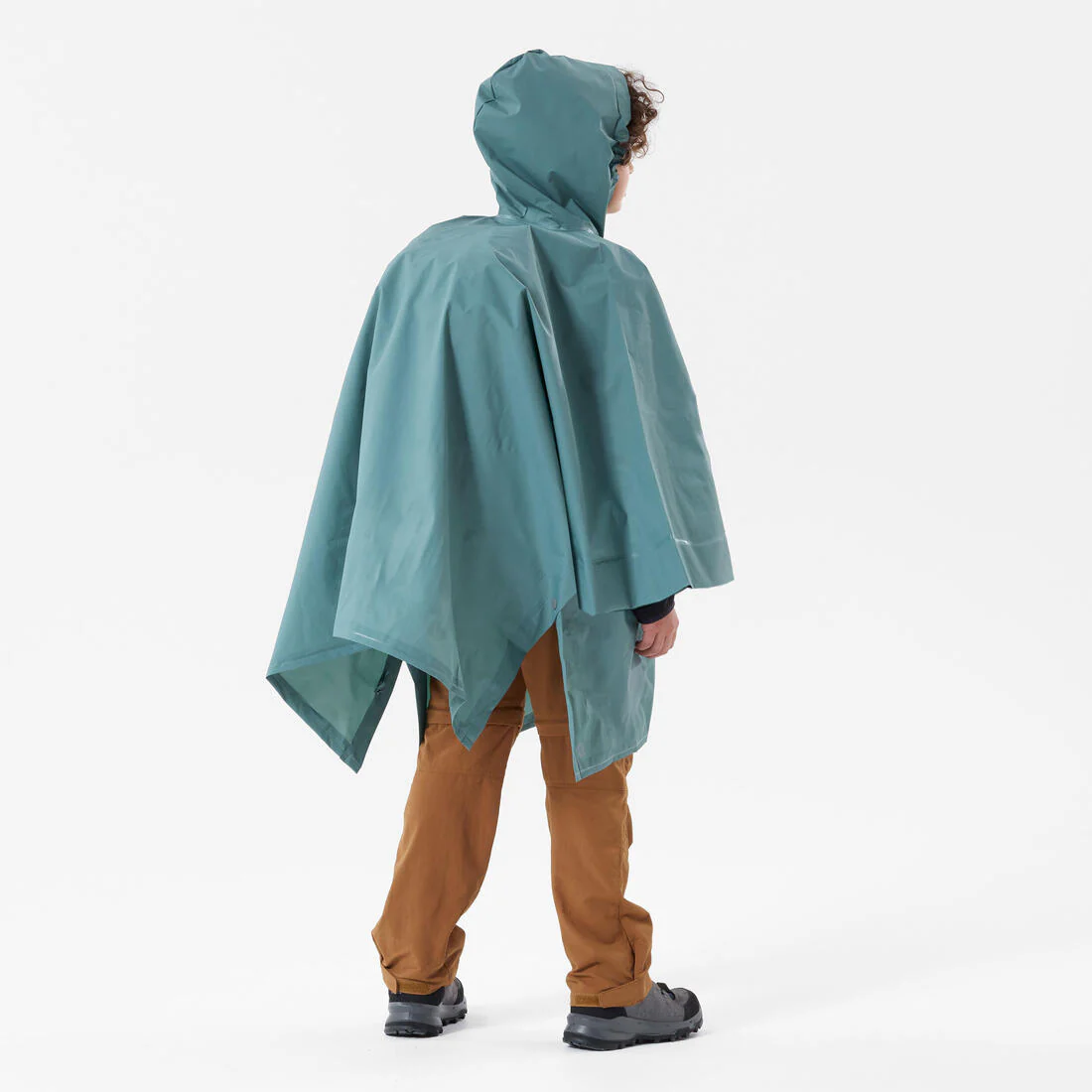 Poncho de senderismo impermeable para niños de 7 a 15 años verde MH100 - Image 2