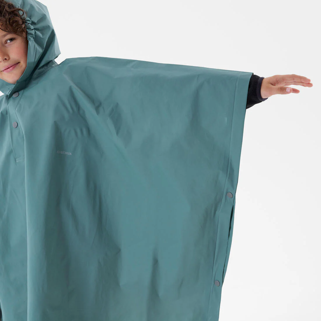 Poncho de senderismo impermeable para niños de 7 a 15 años verde MH100 - Image 6