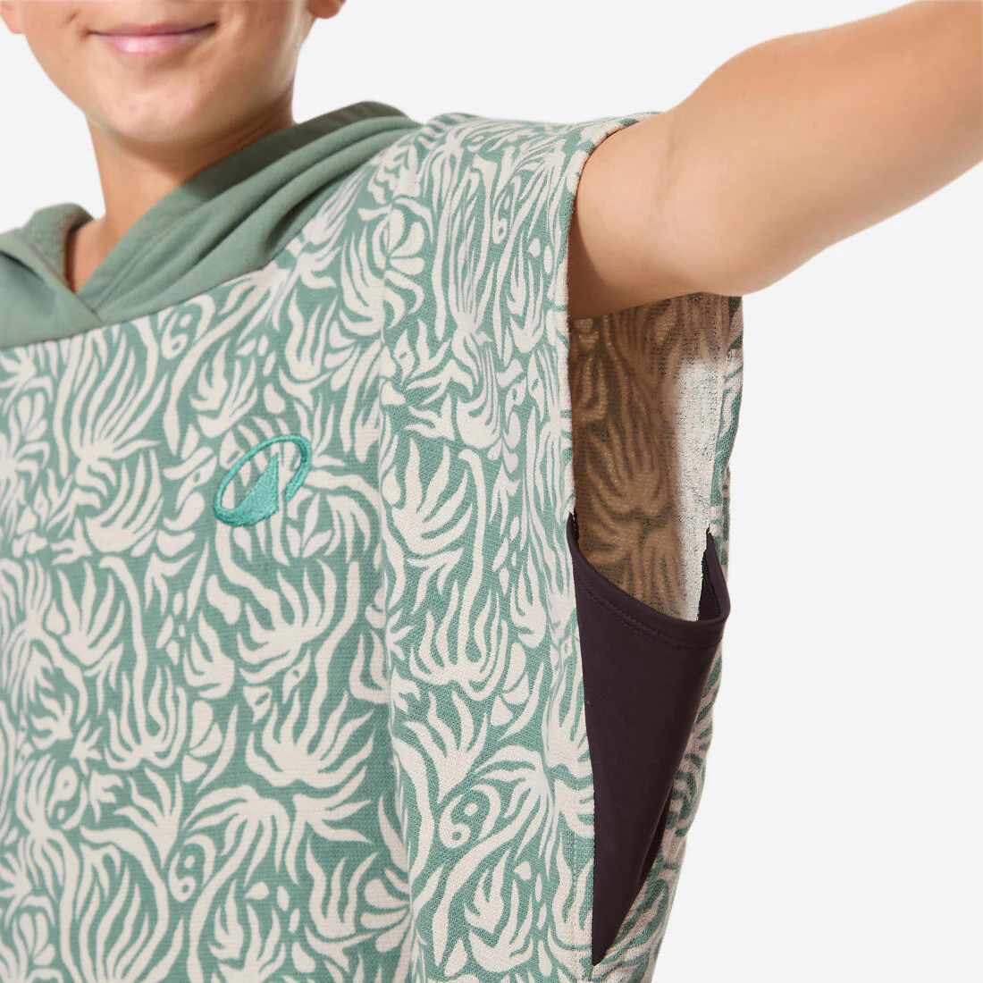 Poncho de surf rosa coral para niños de 135 a 160 cm 550 Jungle - Image 10