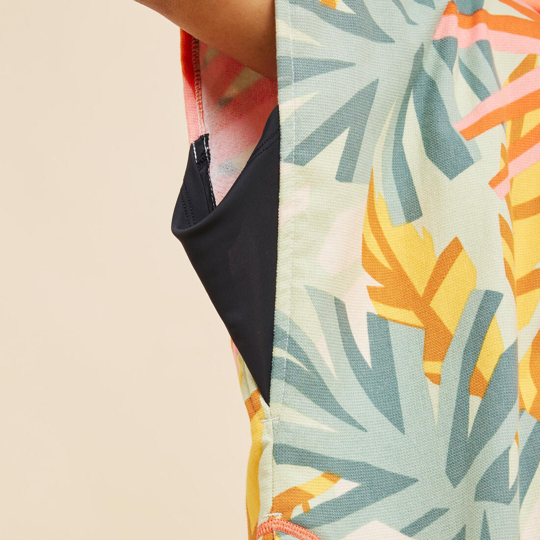 Poncho de surf rosa coral para niños de 135 a 160 cm 550 Jungle - Image 8