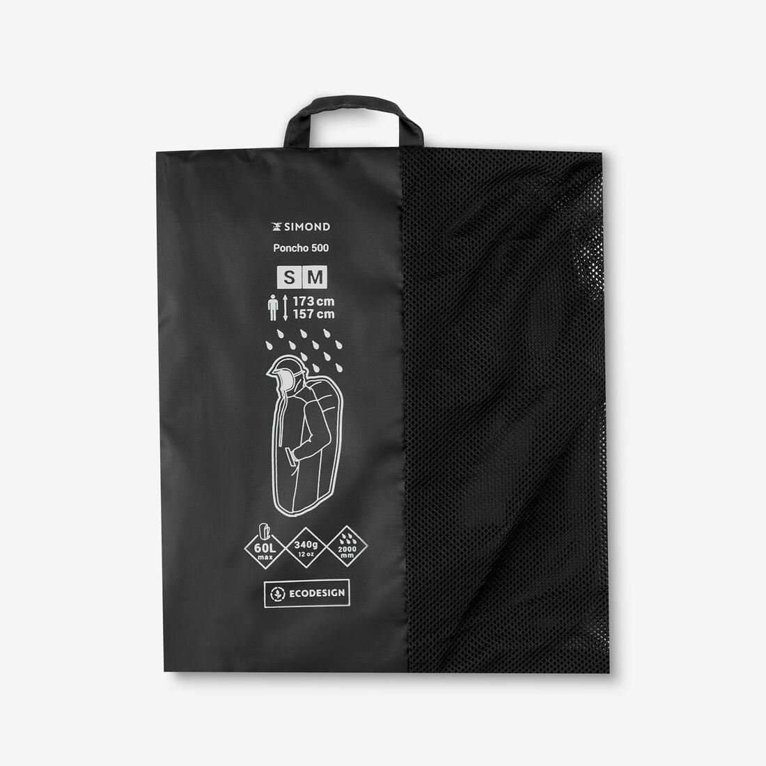 Poncho impermeable de senderismo - MT500 - 60 L - negro - Image 9