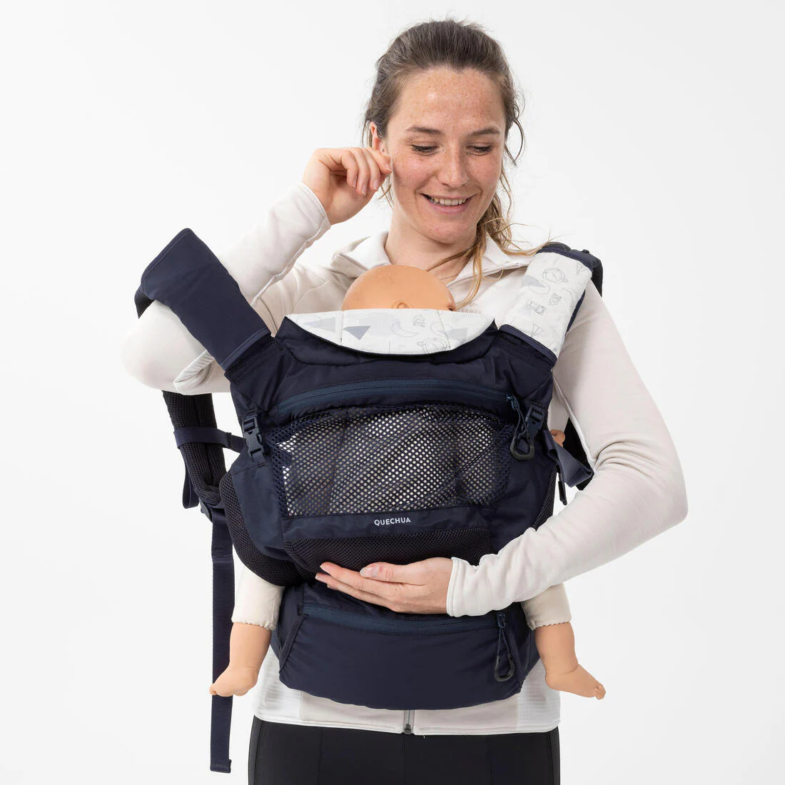 Portabebés ergonómico de 9 meses a 15kg - MH500 azul marino - Image 14