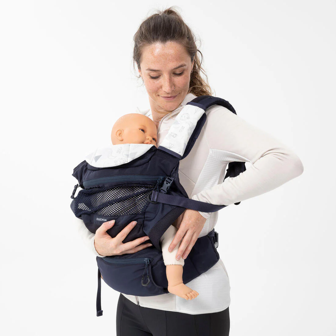 Portabebés ergonómico de 9 meses a 15kg - MH500 azul marino - Image 15