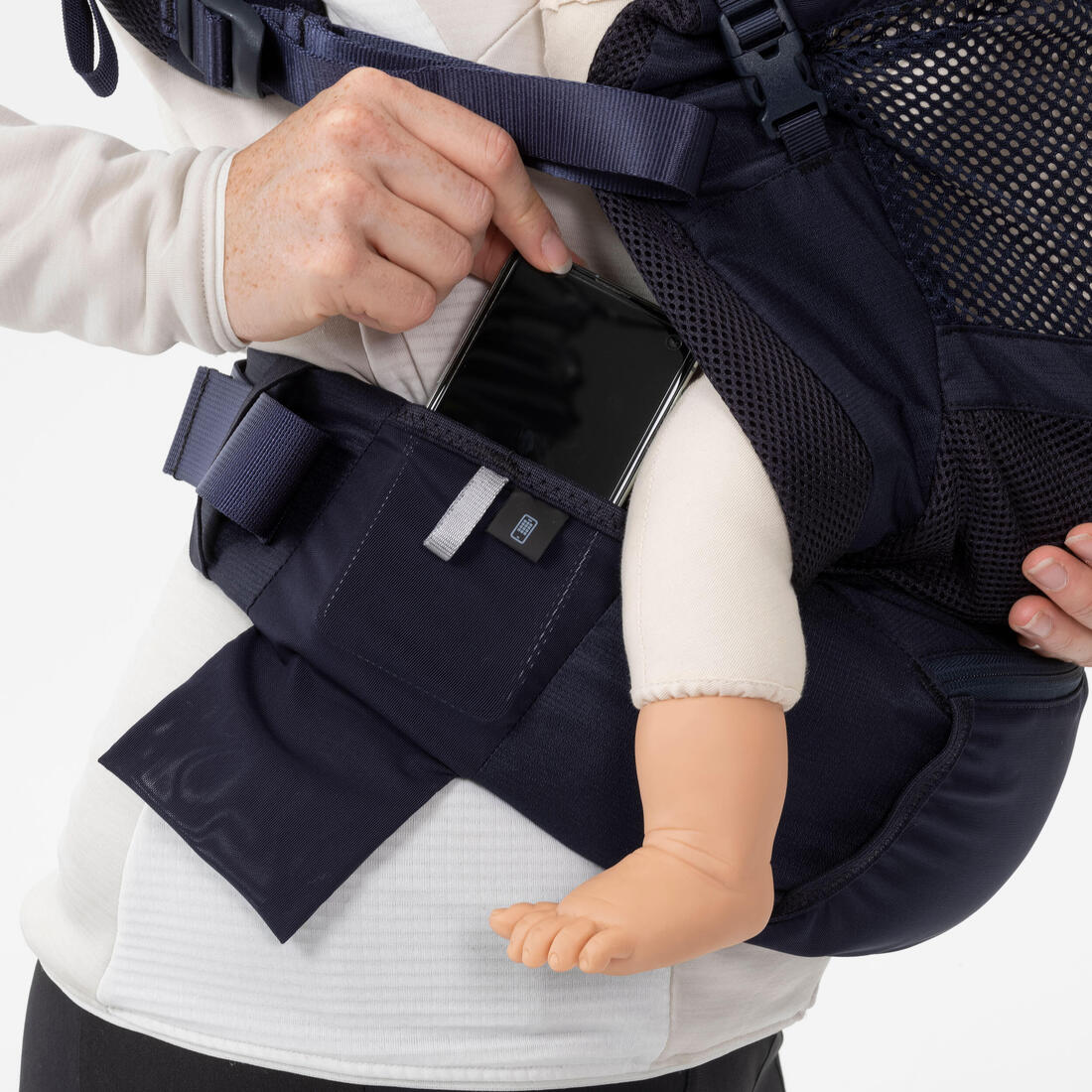 Portabebés ergonómico de 9 meses a 15kg - MH500 azul marino - Image 5