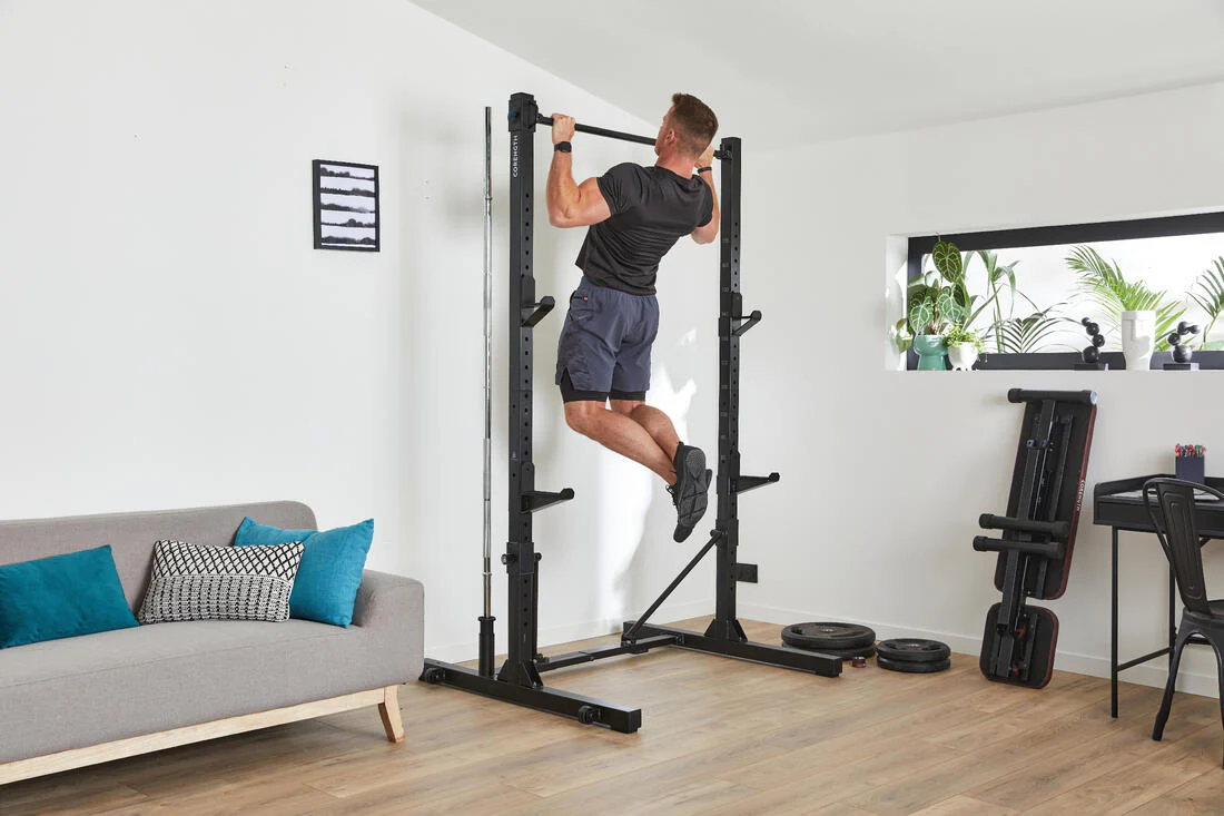 Rack Musculación 500 Plegable/Retráctil Sentadillas + Bench + Dominadas - Image 10