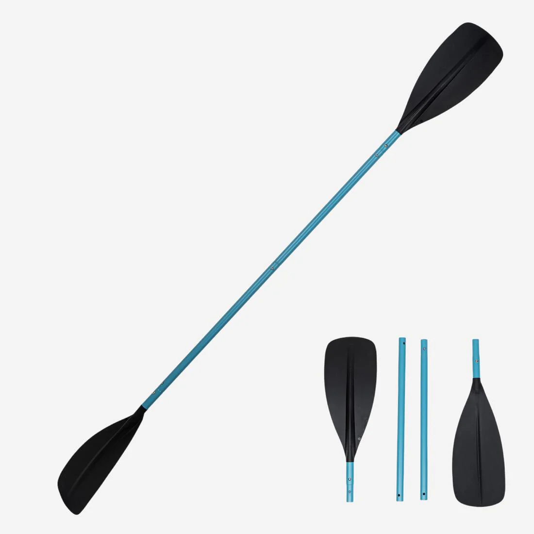 Remo de kayak de 4 partes de 215 cm azul 100