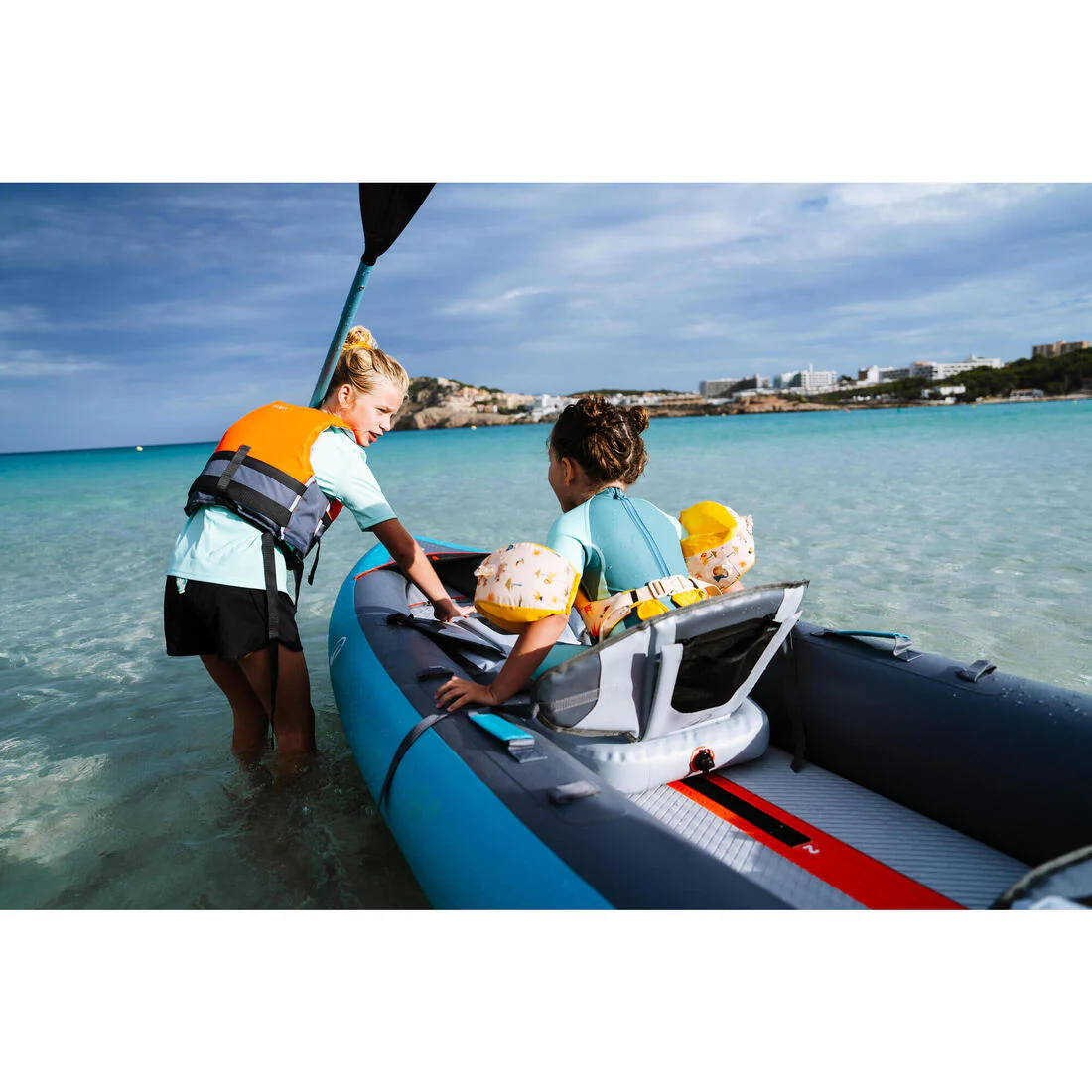 Remo de kayak de 4 partes de 215 cm azul 100 - Image 12