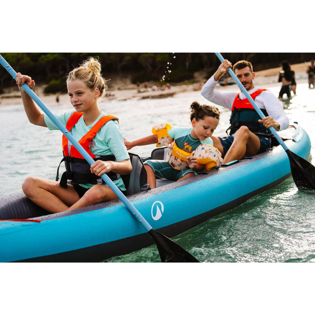 Remo de kayak de 4 partes de 215 cm azul 100 - Image 13