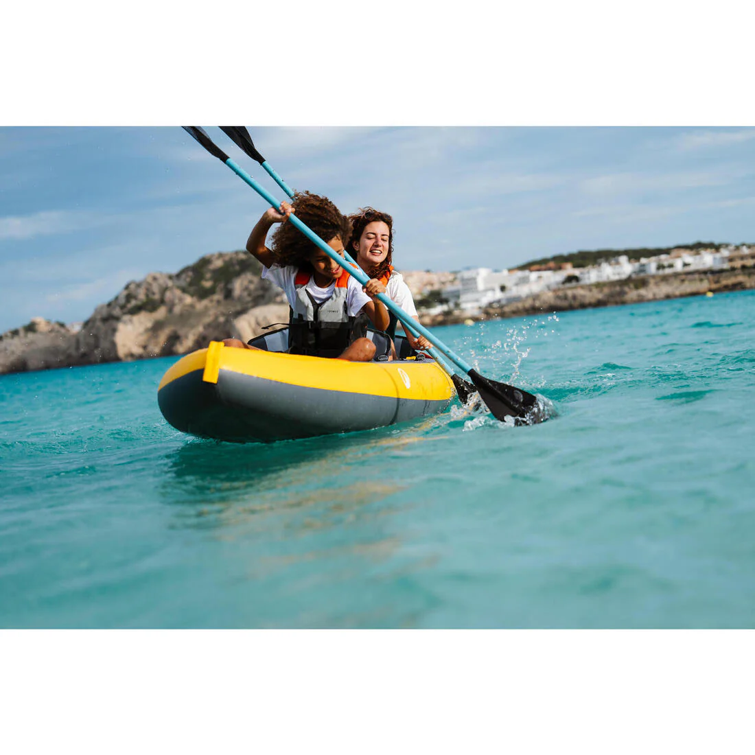 Remo de kayak de 4 partes de 215 cm azul 100 - Image 14