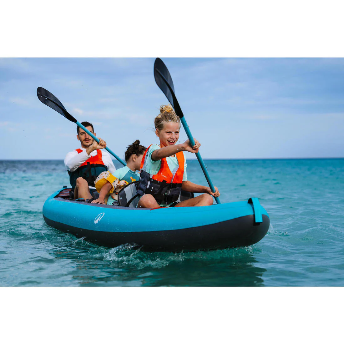Remo de kayak de 4 partes de 215 cm azul 100 - Image 16