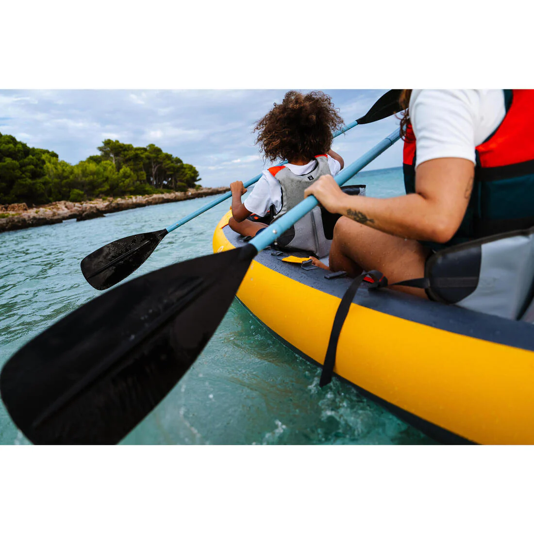 Remo de kayak de 4 partes de 215 cm azul 100 - Image 17