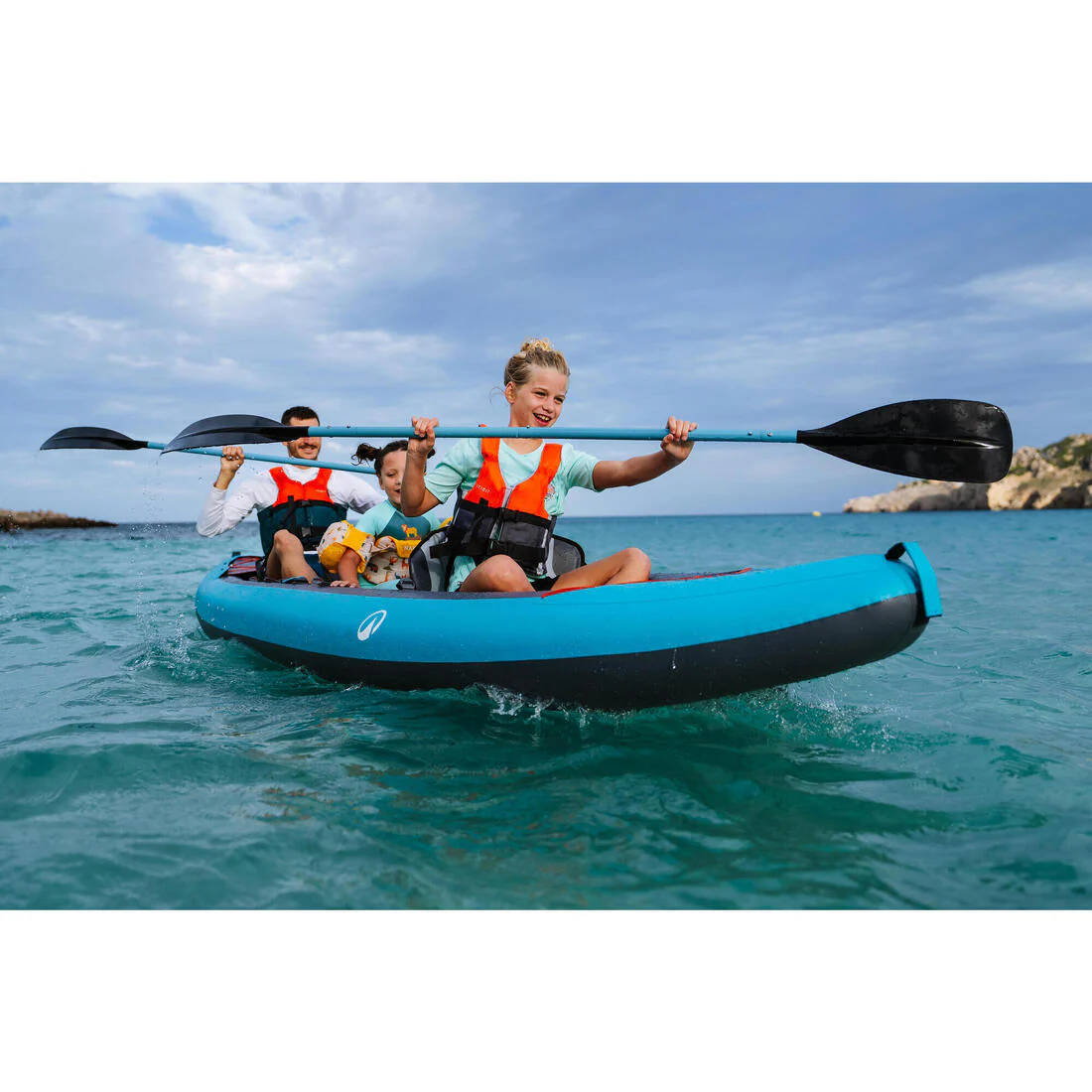 Remo de kayak de 4 partes de 215 cm azul 100 - Image 18