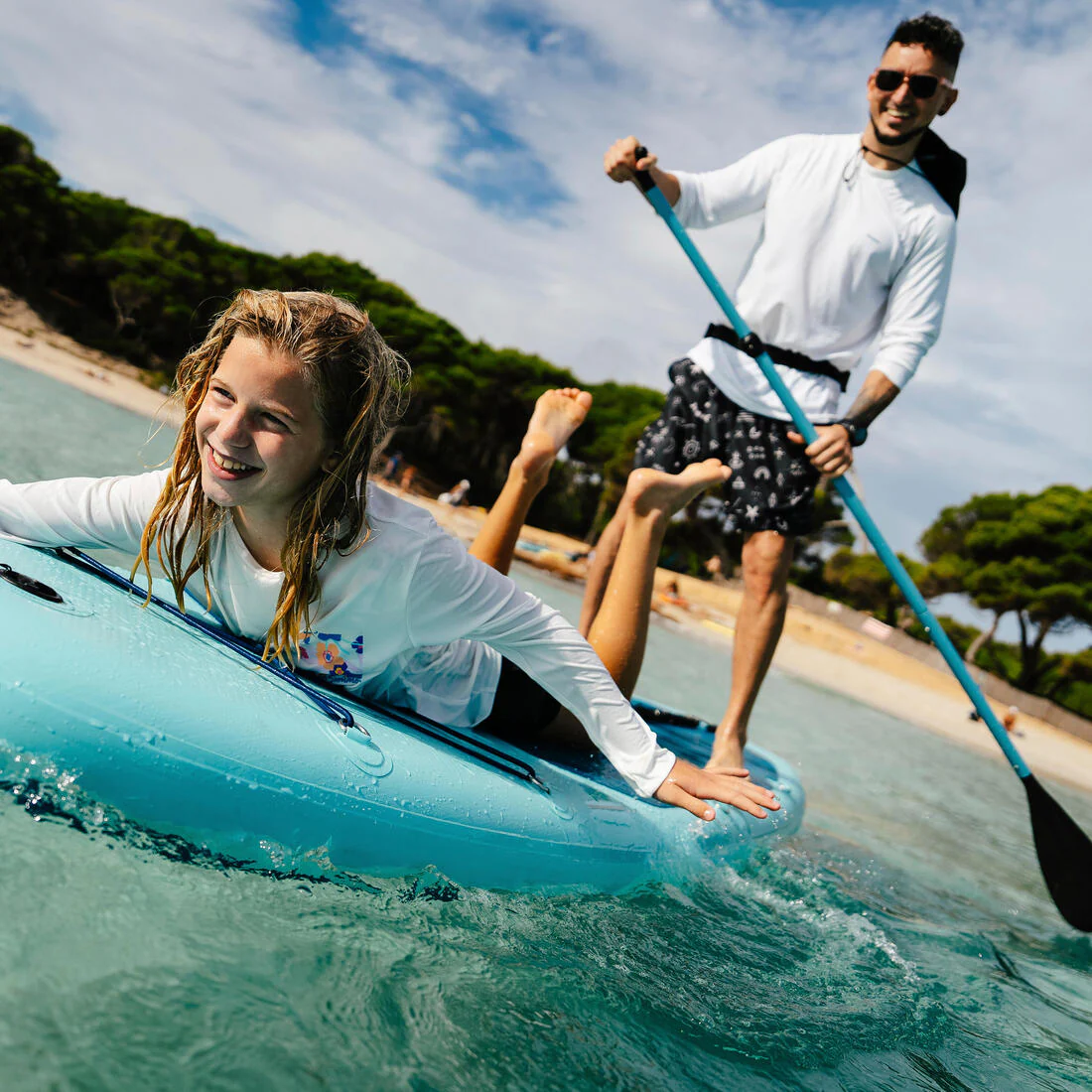 Remo de stand up paddle de 165 a 205 cm de 3 partes azul 100 - Image 16