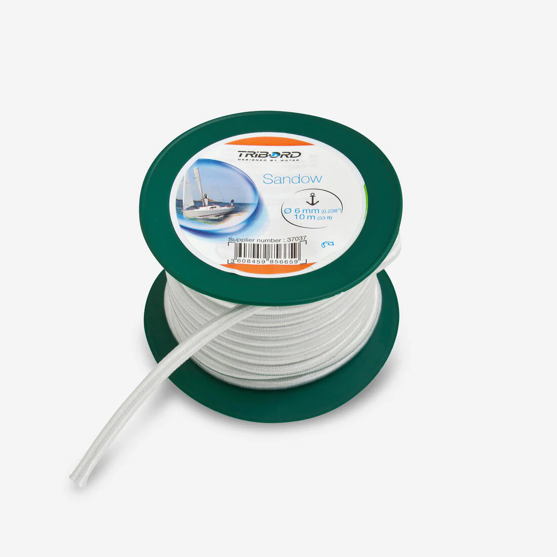 Rollo de goma de embarcación blanco de 6 mm x 10 m