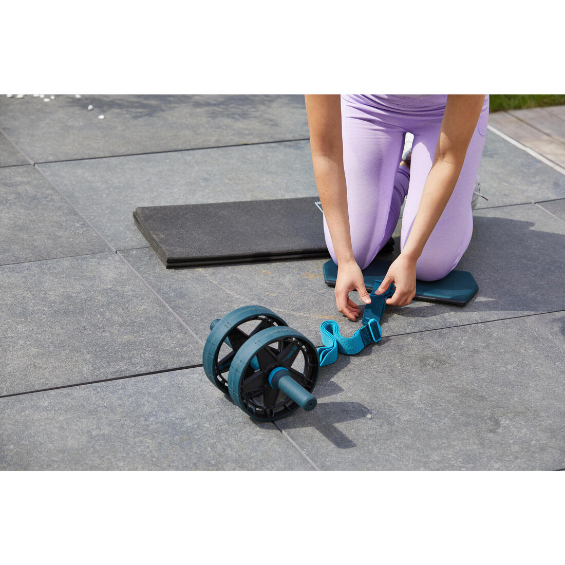 Rueda abdominal de musculación con/sin elástico y guía AB Wheel Evo - Image 10