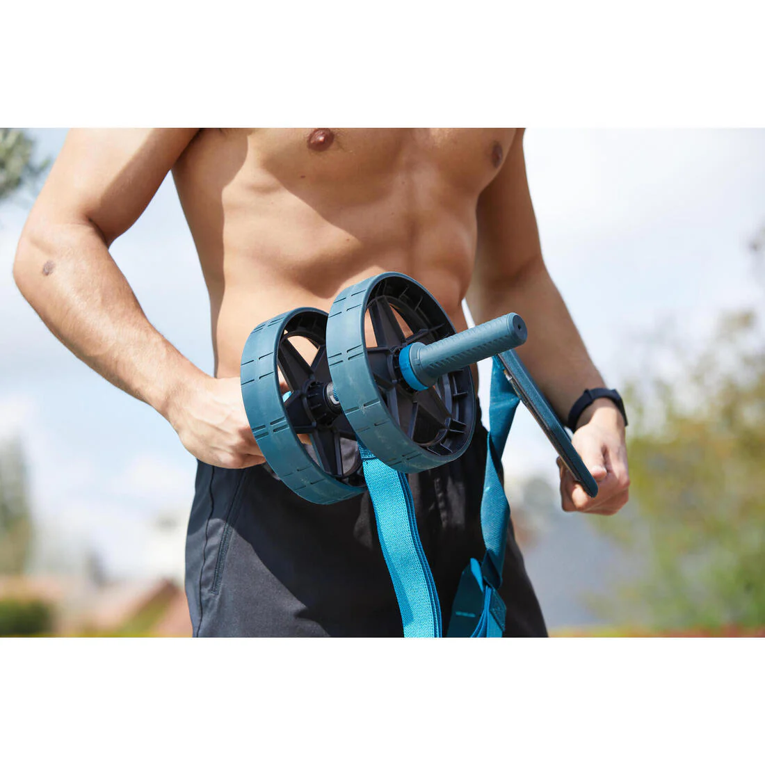 Rueda abdominal de musculación con/sin elástico y guía AB Wheel Evo - Image 11