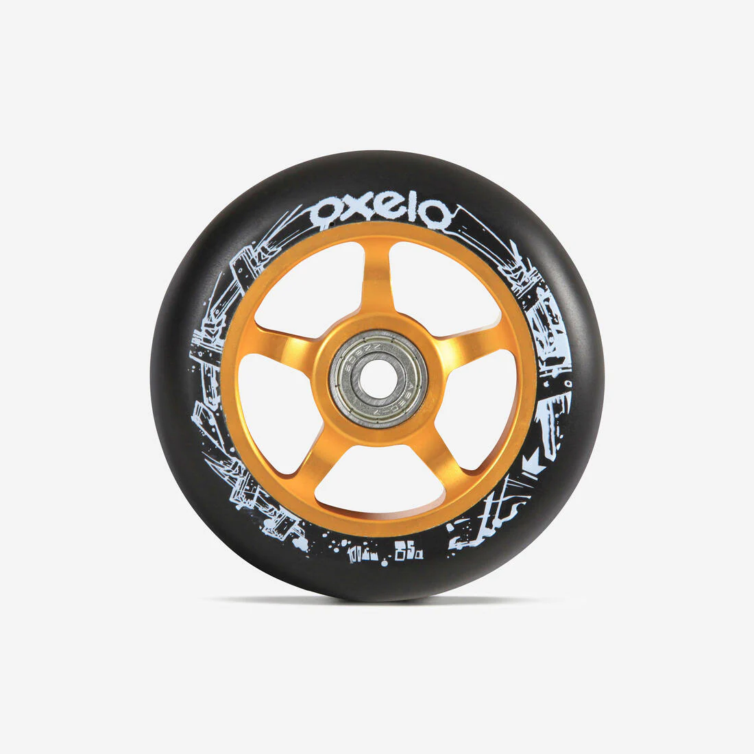 Rueda de patín del diablo freestyle con núcleo de aluminio de oro y PU de 100 mm