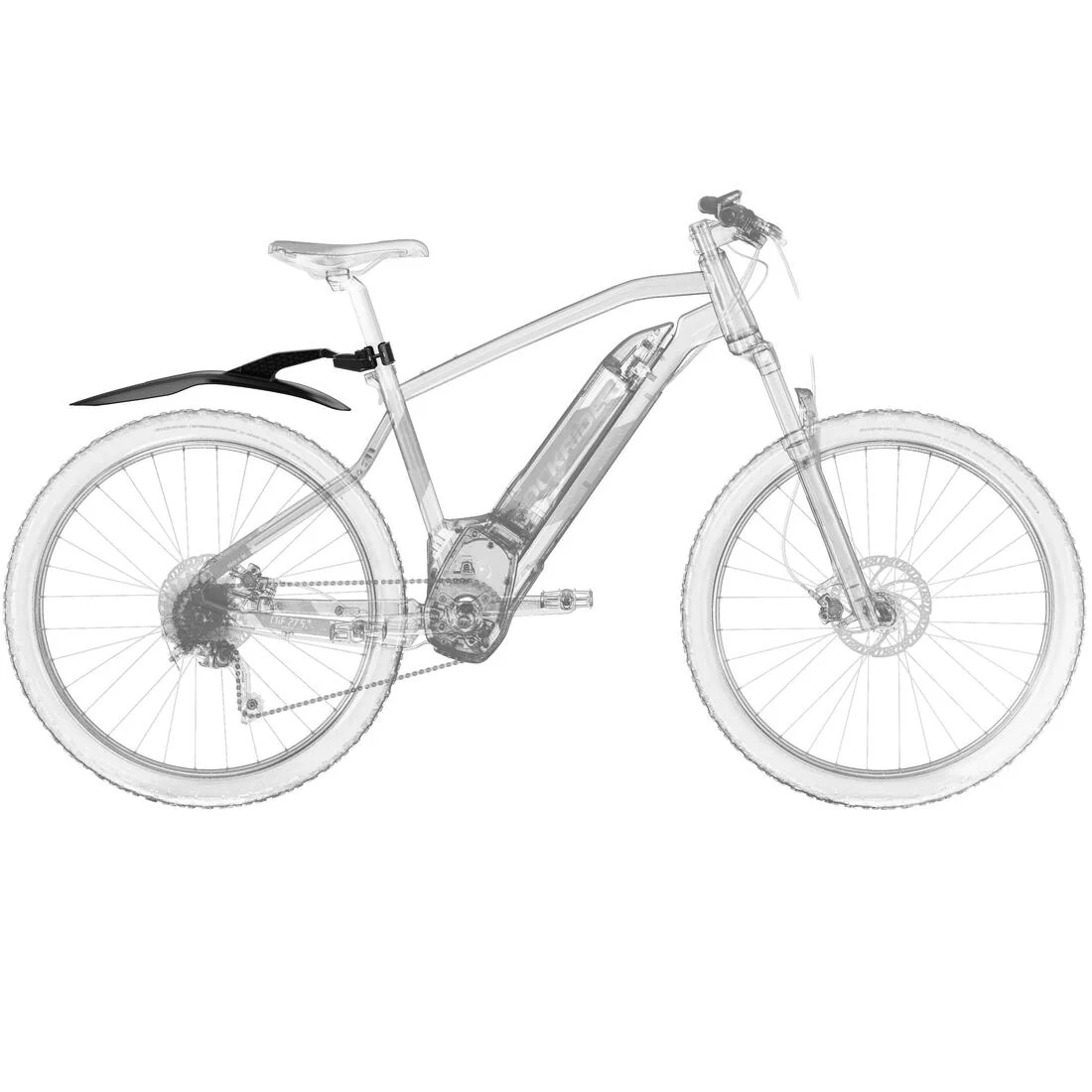 Salpicadera para bicicleta MTB trasera rígida V2 de 26" - 27.5" - 29" negra - Image 8