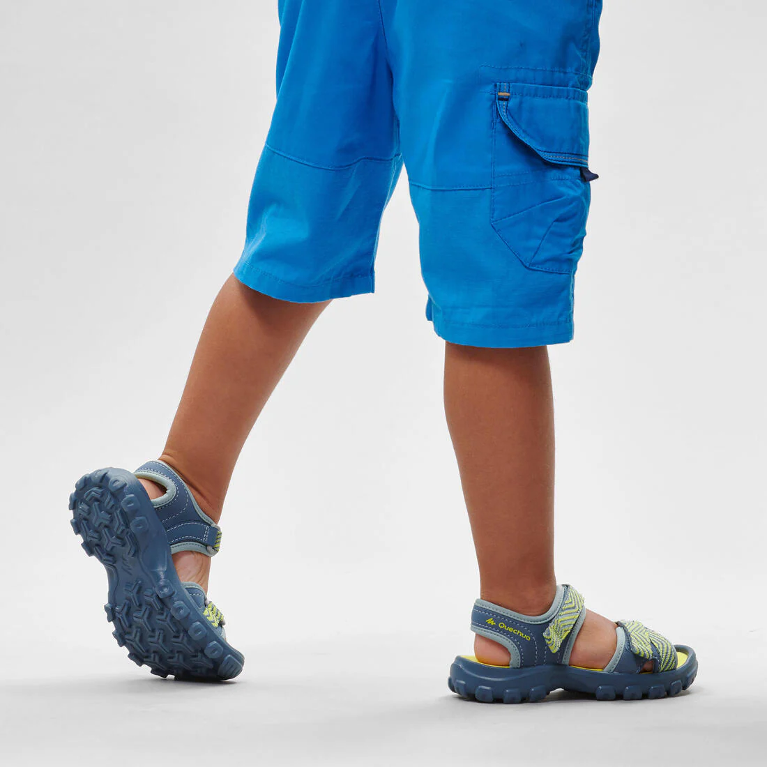 Sandalias de senderismo azul con amarillo tallas 24 a 31 para niños MH100 - Image 14