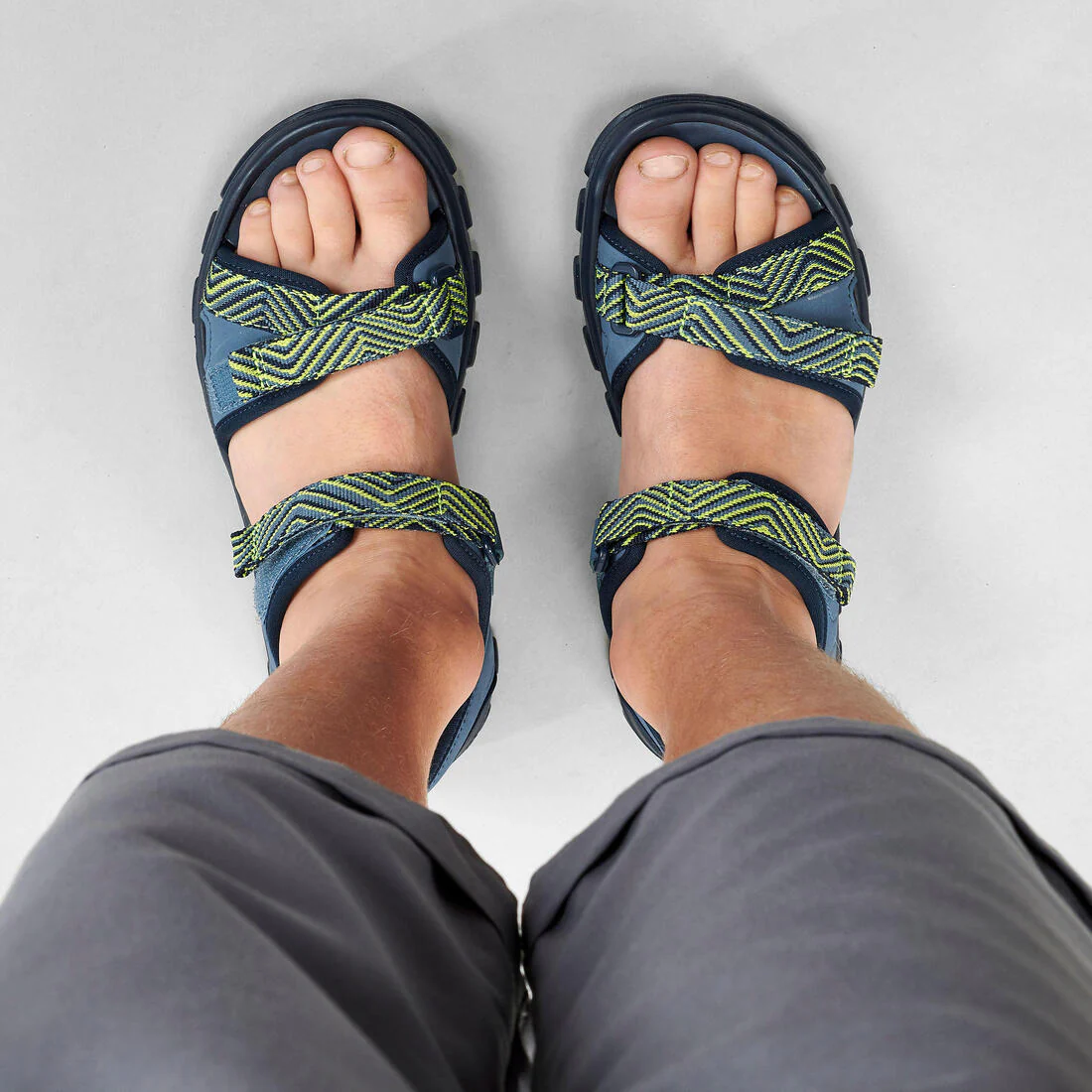 Sandalias de senderismo azul con amarillo tallas 32 a 37 para niños MH100 TW - Image 19