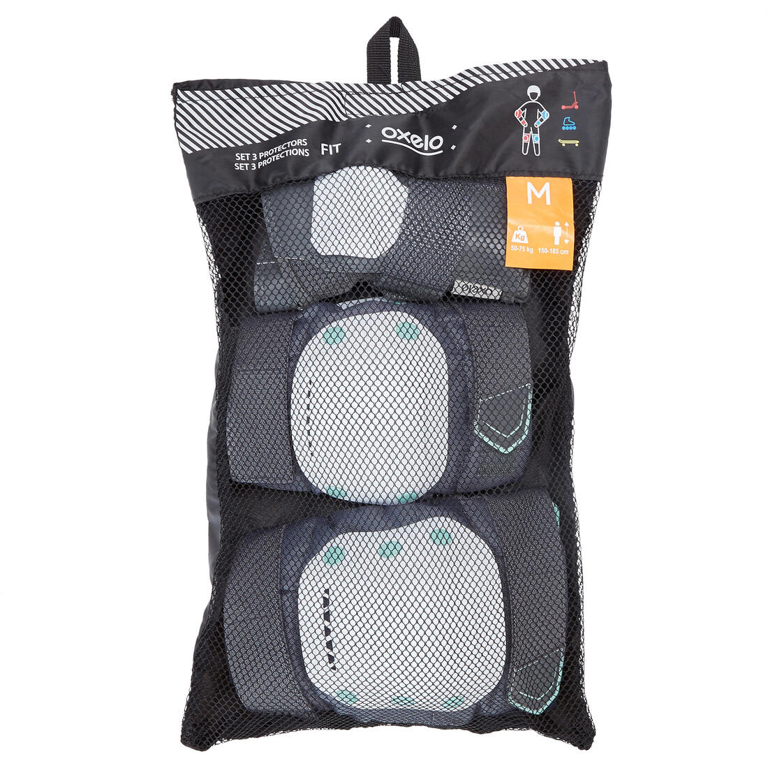 Set 3x2 protecciones patines adulto FIT500 AZUL OSCURO - Image 31