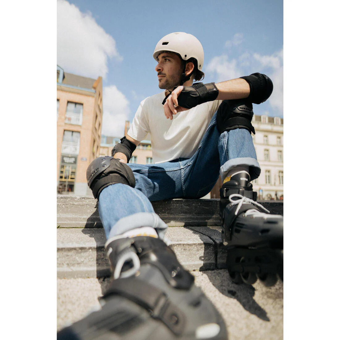Set 3x2 protecciones patines adulto FIT500 AZUL OSCURO - Image 35