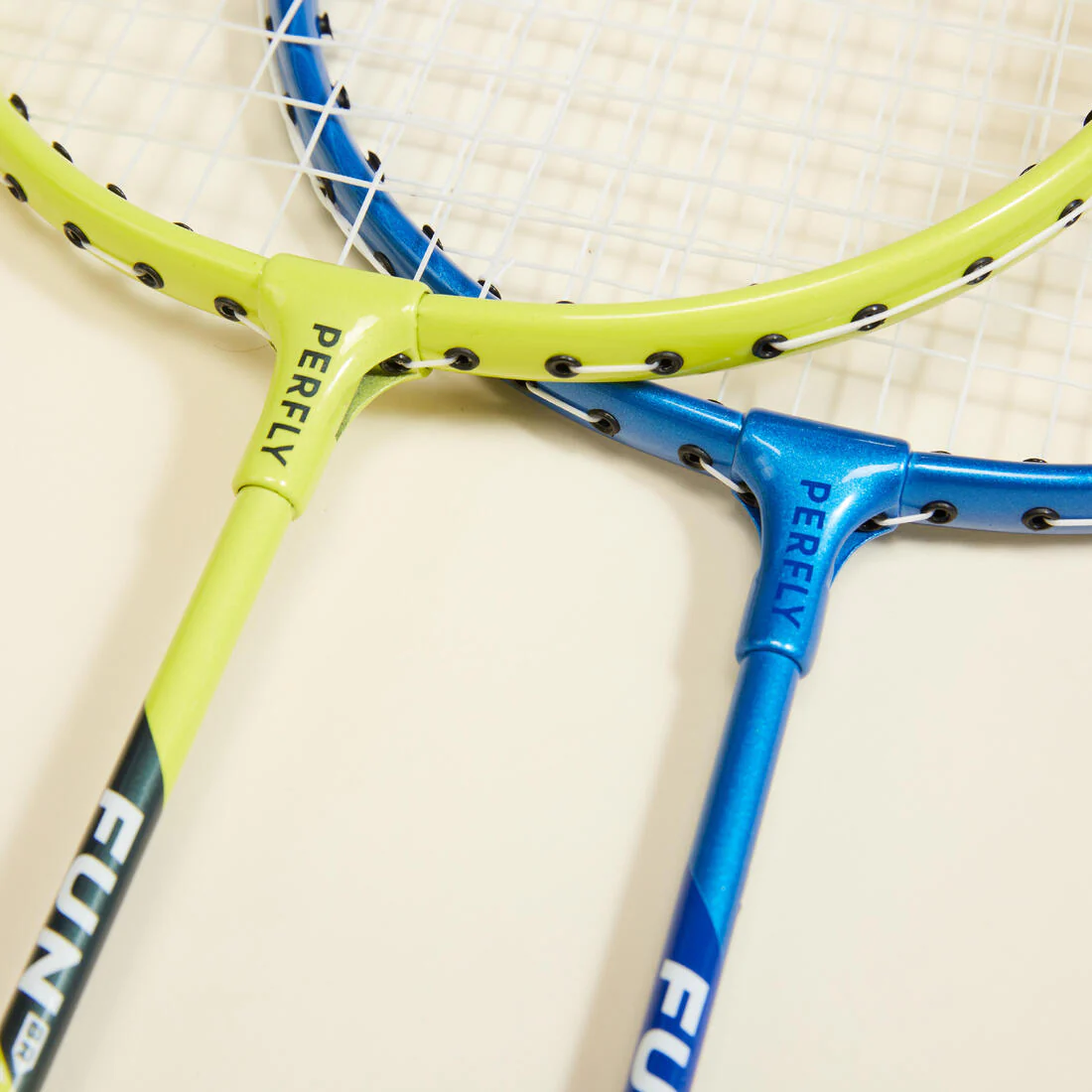 Set de raquetas de bádminton lima y azul para adulto Fun Set BR130 - Image 2