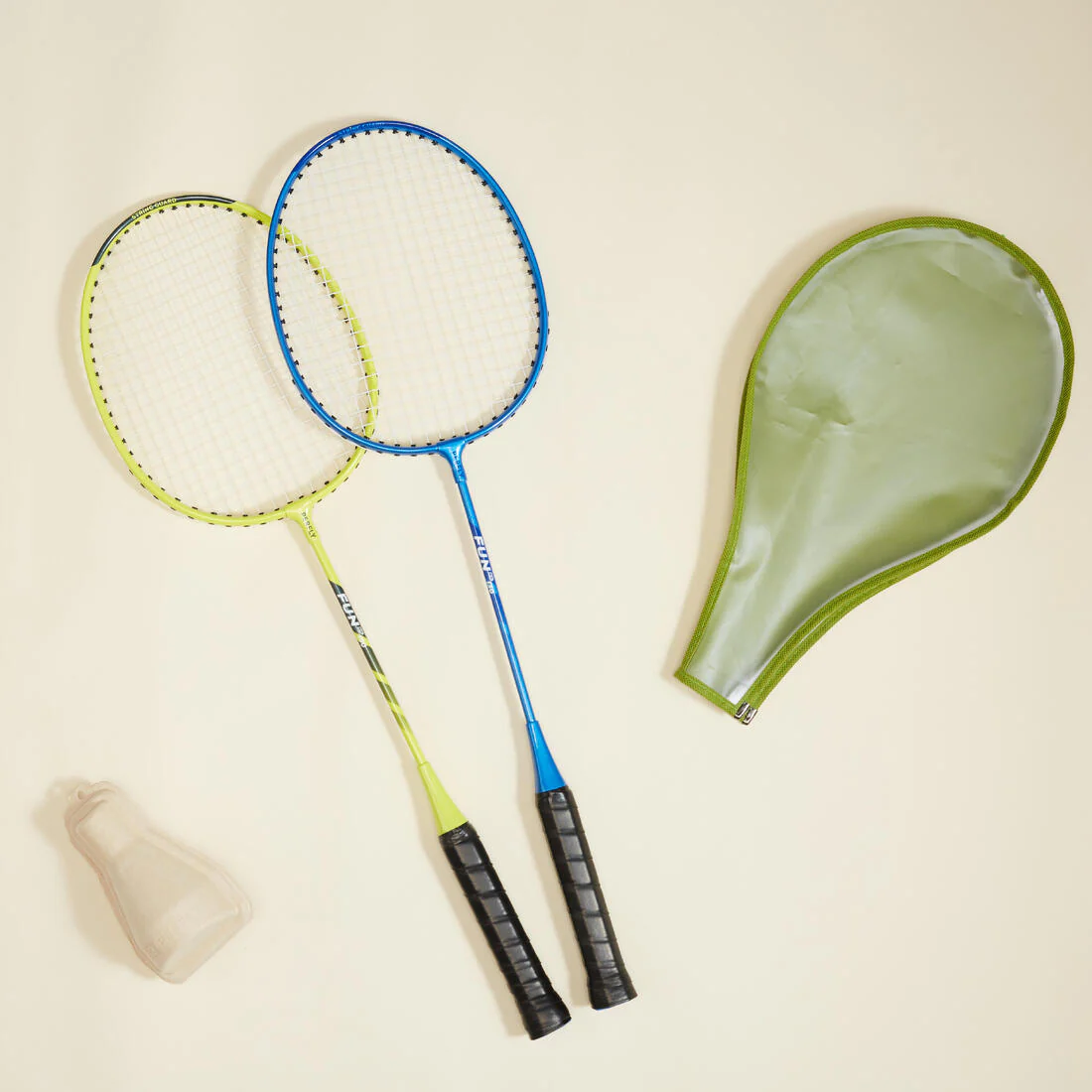 Set de raquetas de bádminton lima y azul para adulto Fun Set BR130 - Image 4
