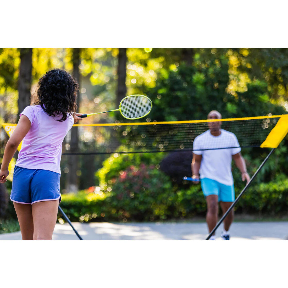 Set de raquetas de bádminton lima y azul para adulto Fun Set BR130 - Image 7