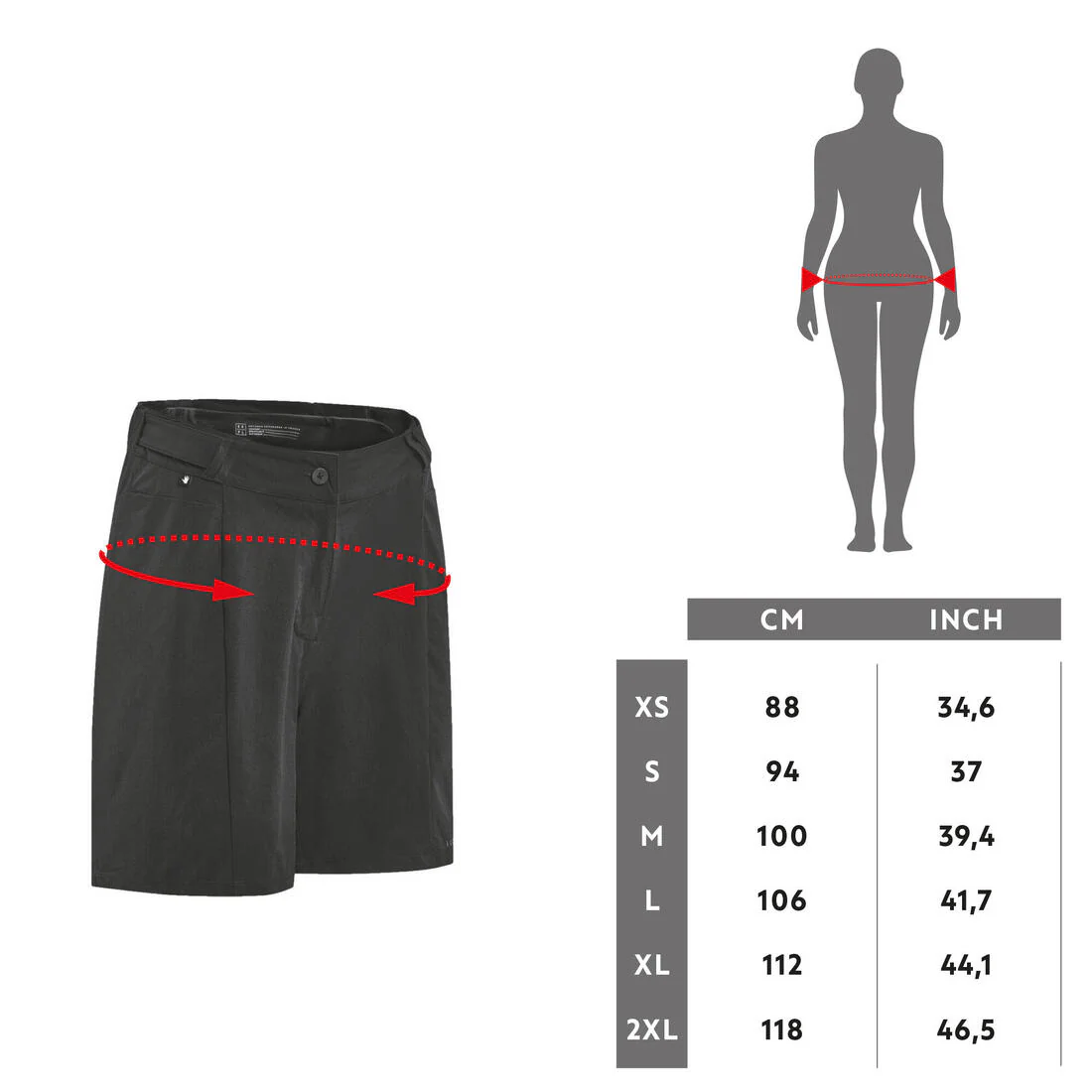 Short Ciclismo MTB Expl 500 Mujer Negro - Image 6