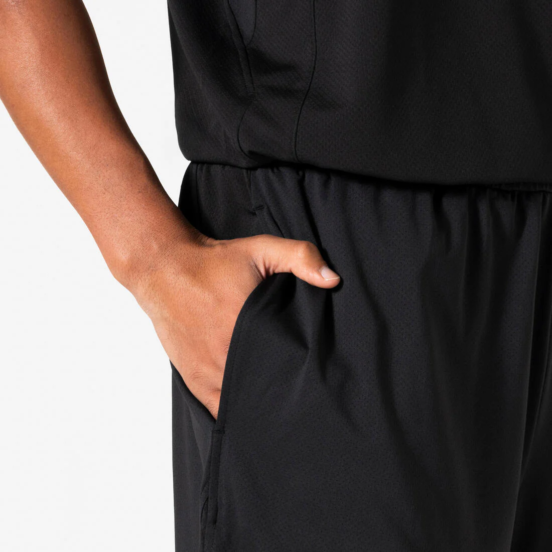 Short de básquet con bolsas hombre/mujer, 500 negro - Image 5