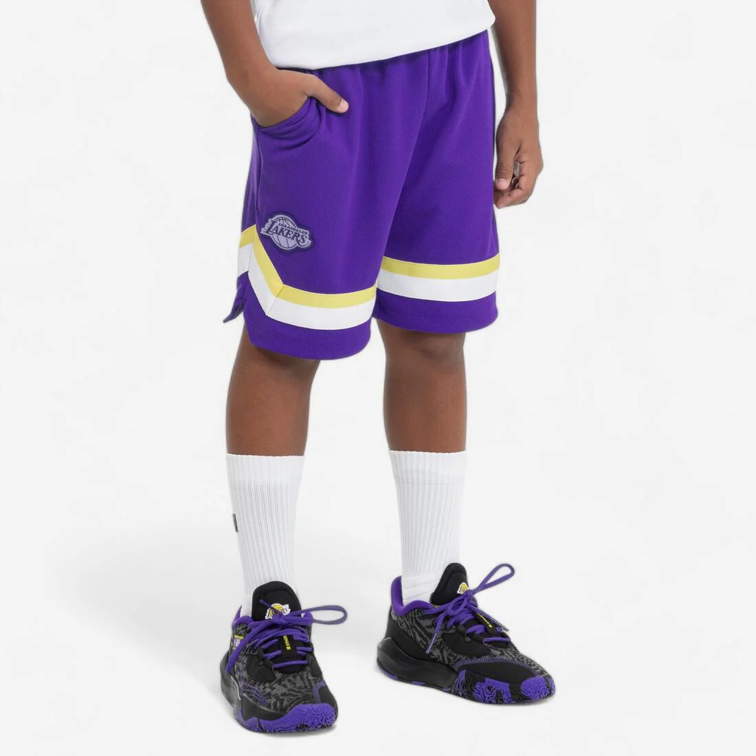 Short de básquetbol negro para niño NBA SH 900