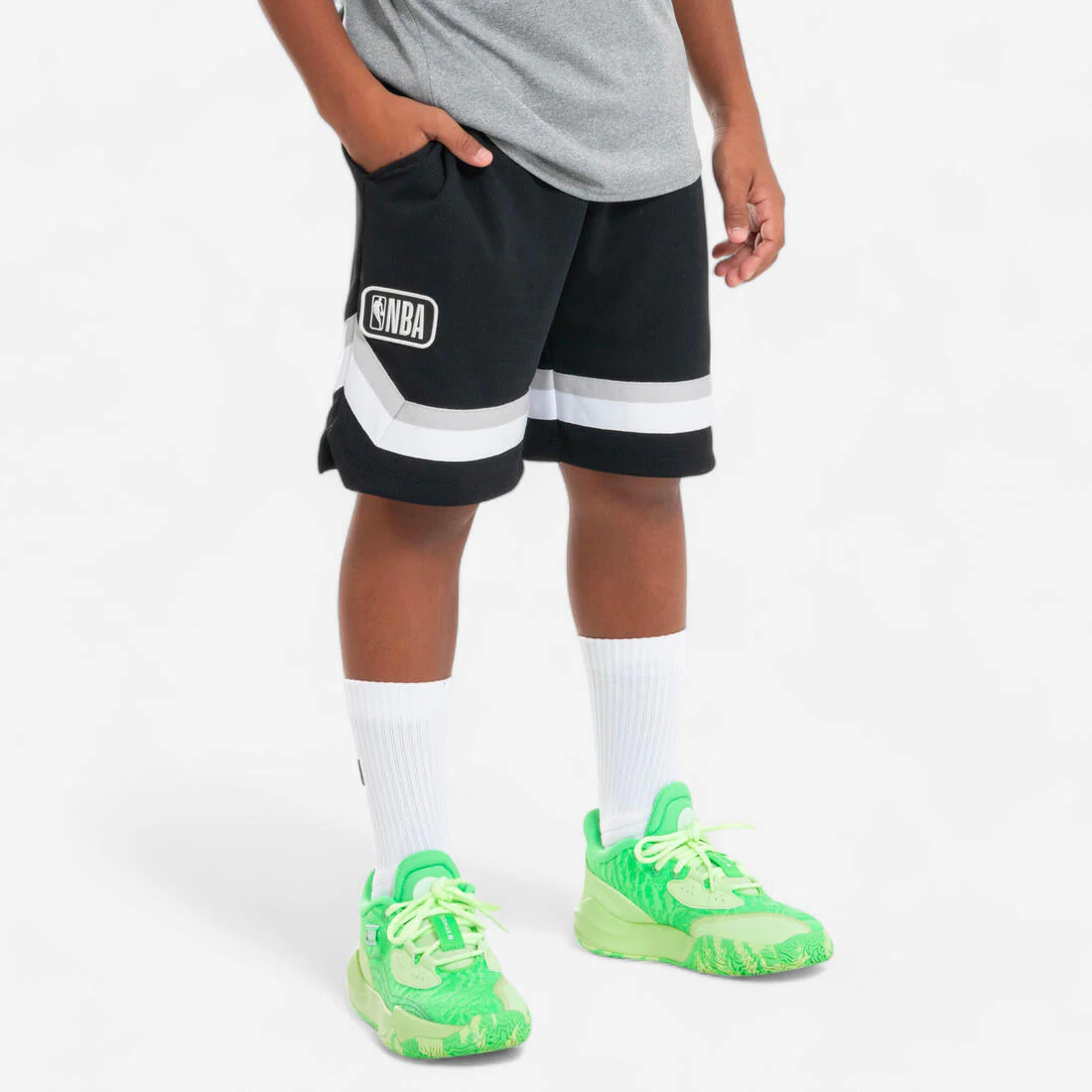 Short de básquetbol negro para niño NBA SH 900 - Image 3