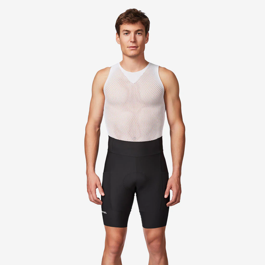 Short de ciclismo en carretera sin tirantes negro para hombre Endurance EDR