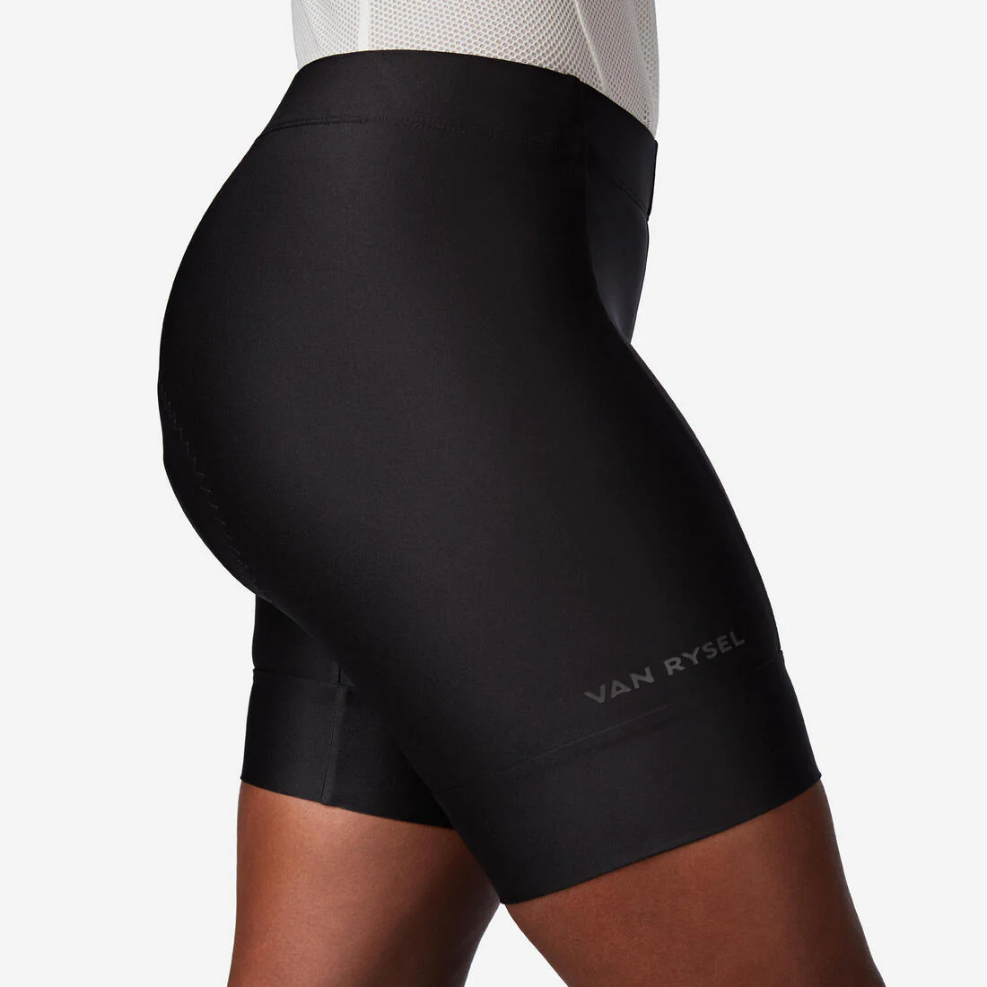 Short de ciclismo en carretera sin tirantes negro para mujer Essential - Image 3