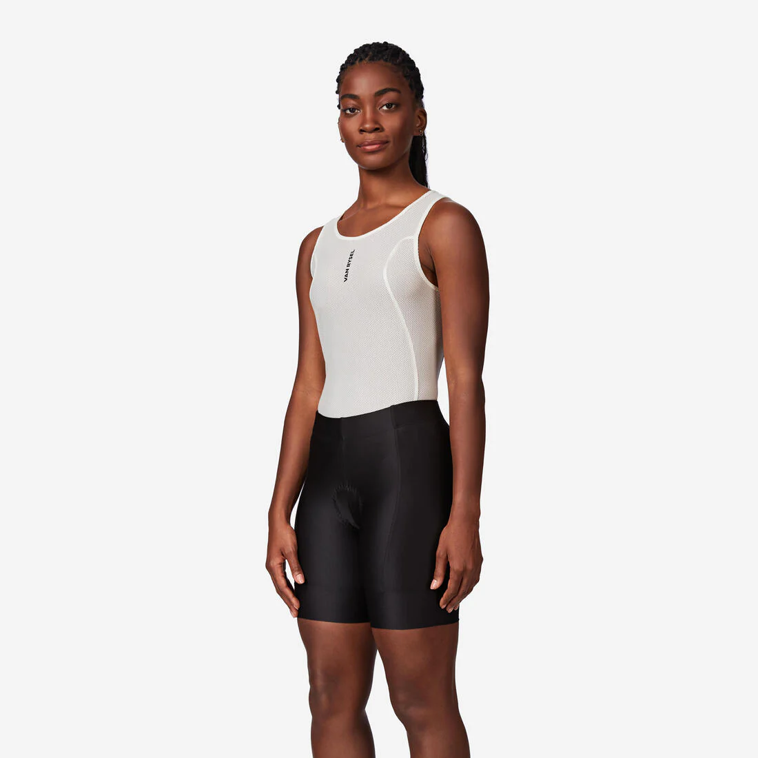 Short de ciclismo en carretera sin tirantes negro para mujer Essential - Image 4