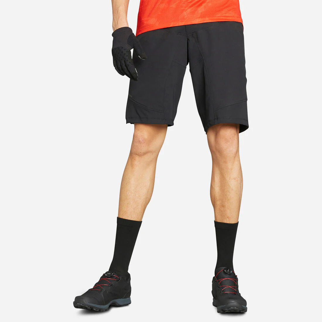 Short de ciclismo MTB tipo cargo negro para hombre