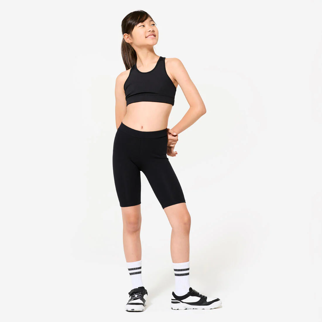 Short de ciclista de algodón negro para niños - Image 3