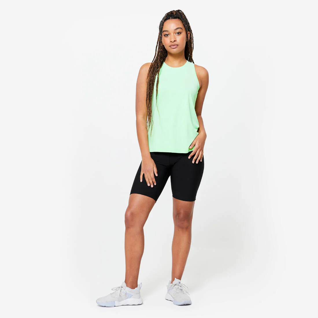 Short de ciclista de fitness y cardio negro de tiro alto para mujer - Image 3