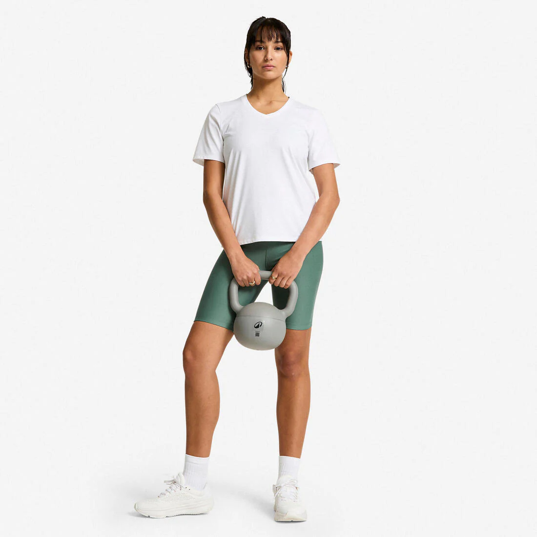Short de ciclista de fitness y cardio negro de tiro alto para mujer - Image 4