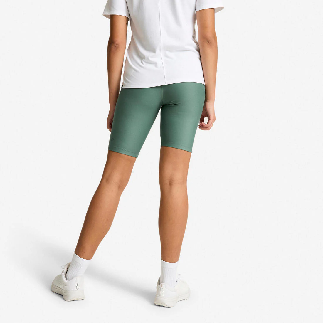 Short de ciclista de fitness y cardio negro de tiro alto para mujer - Image 5