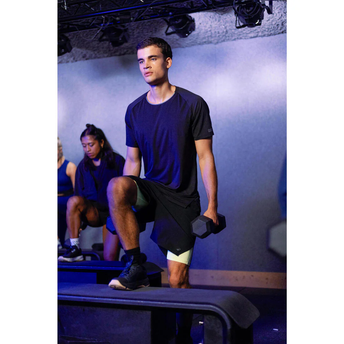 Short Cross Training Hombre Negro-Amarillo Celliant Transpirable Ligero - Image 11