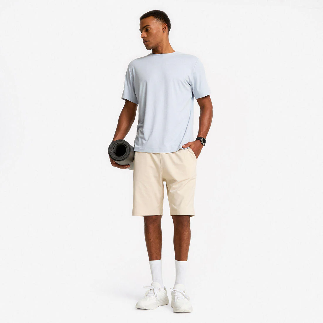 Short de entrenamiento beige para hombre - Image 3