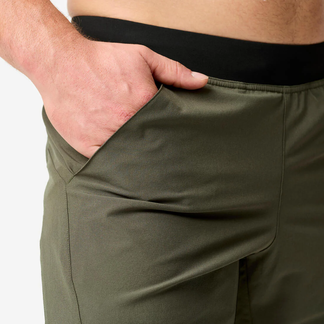 Short de fitness 2 en 1 transpirable con cierre negro para hombre Collection 500 - Image 13