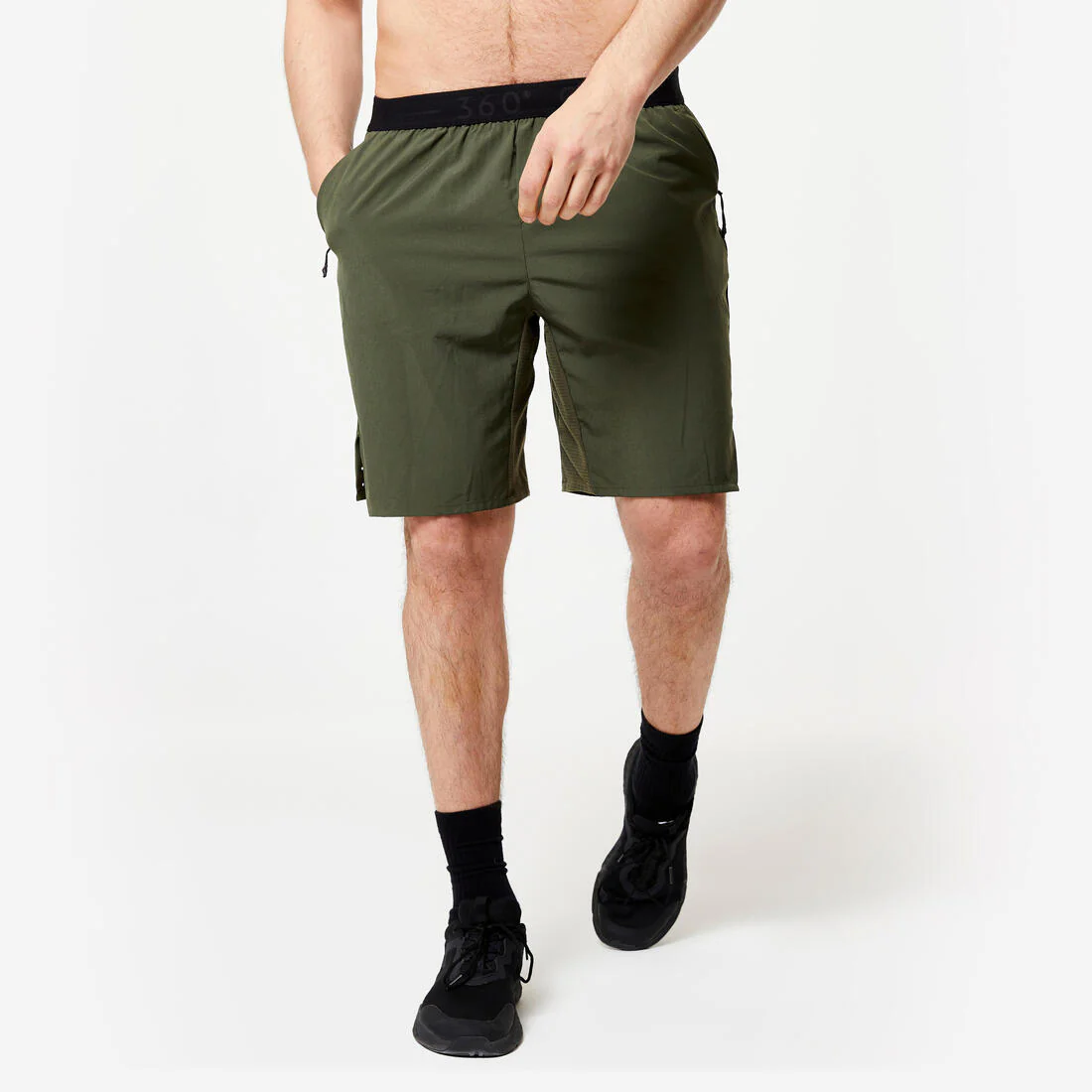 Short de fitness/cardio transpirable con bolsillos con cierre para hombre
