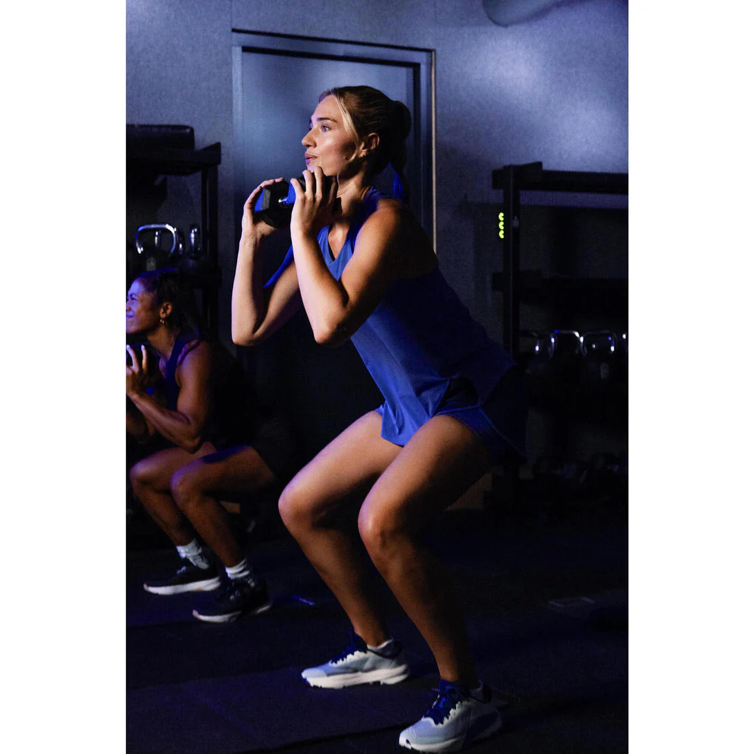 Short de fitness para cardio antirrozaduras 2 en 1 negro para mujer 900 - Image 14