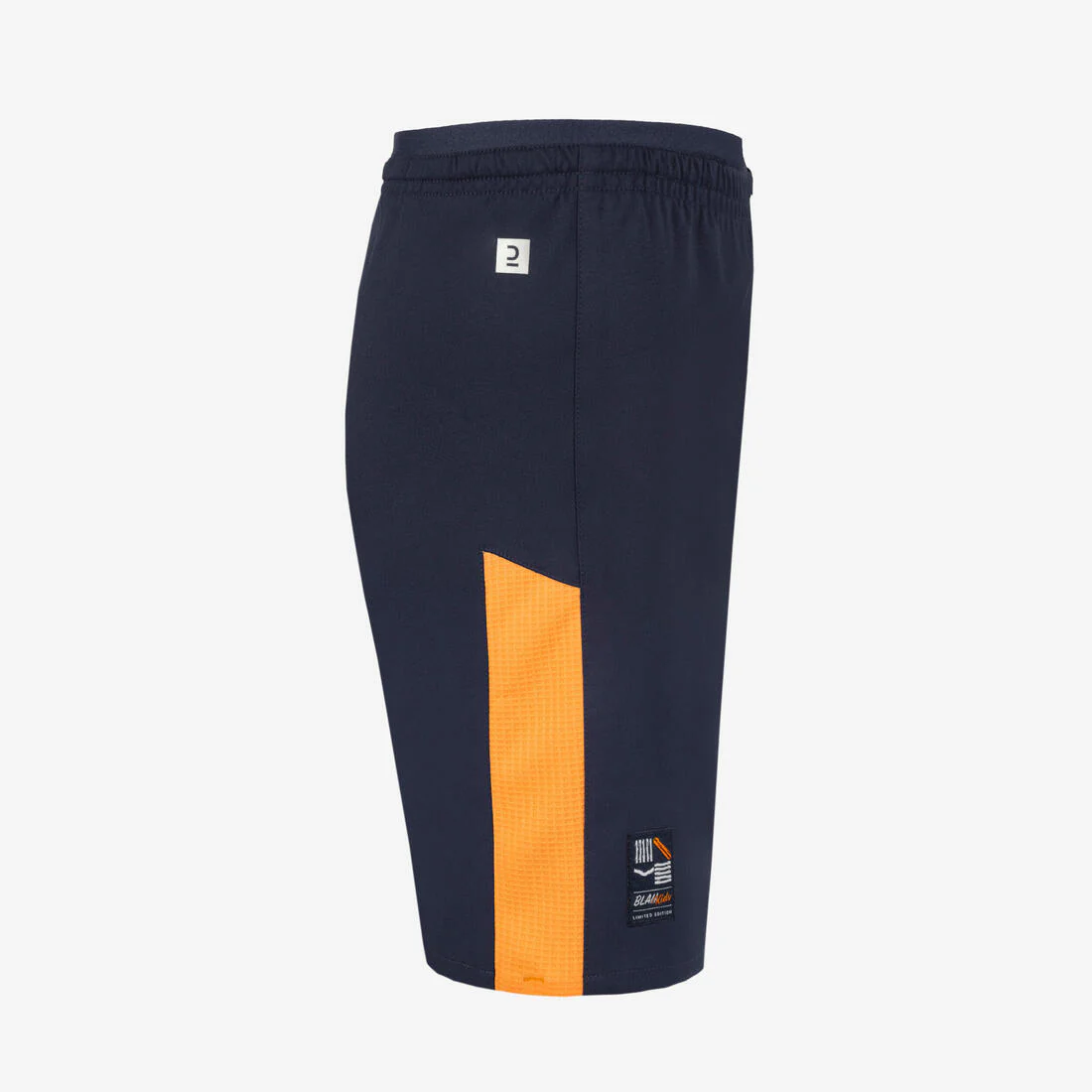 Short de futbol azul marino con naranja para niños - Image 4