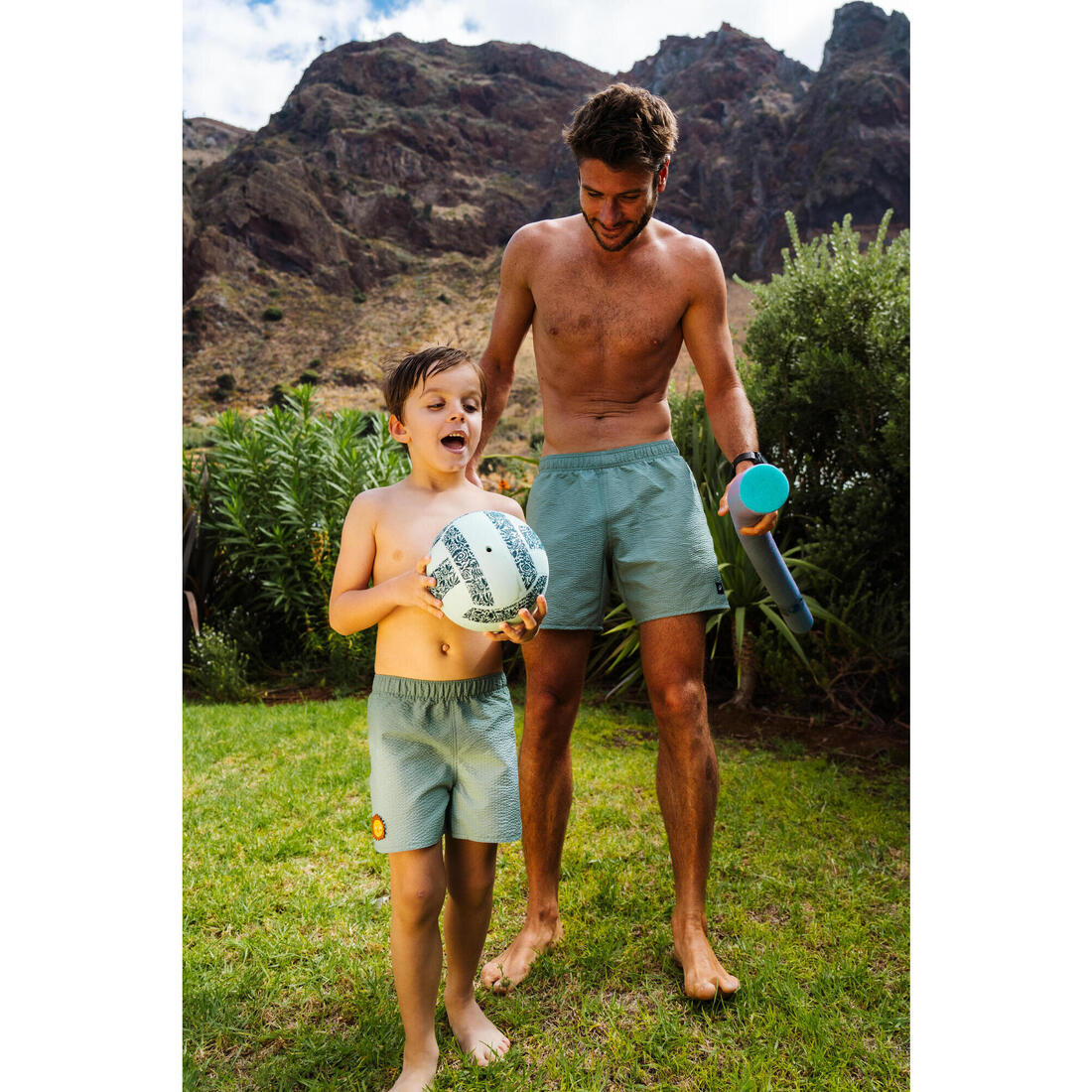Short de natación caqui claro para bebés y niños - Image 7